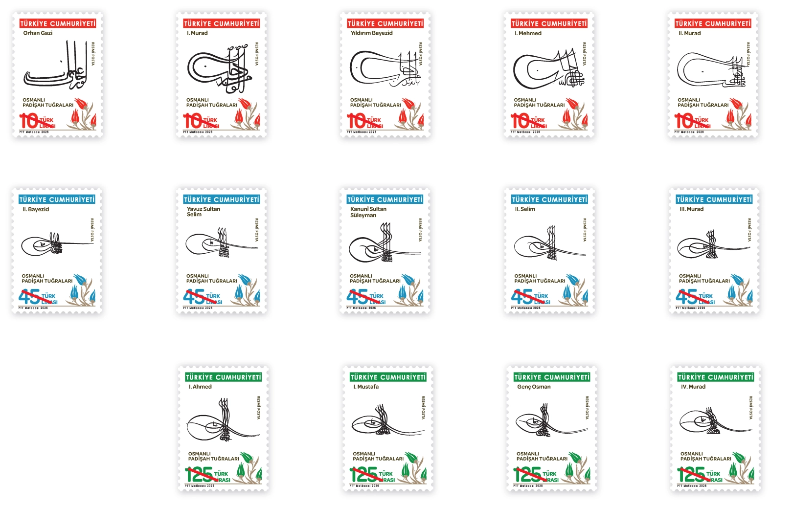 PTT'den 'Osmanlı Padişah Tuğraları'